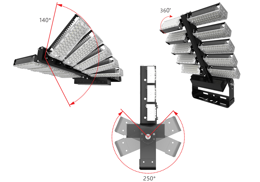 1200W LED Adjustable Flood Light For Tennis Court Lighting