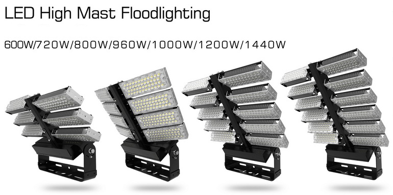 1440W LED Stadium Lights 160lm/w Rotating Modular LED Flood Light