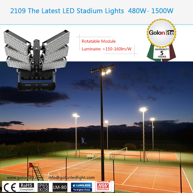 480W Adjustable Rotating Module LED Flood Light 160LM/W