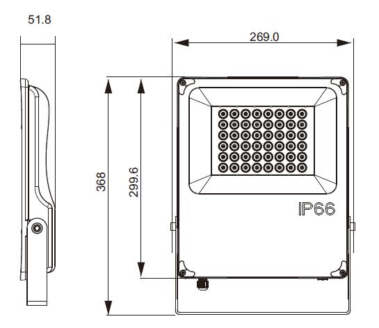 50W Outdoor LED Flood light Fixtures IP66 LED Spotlight