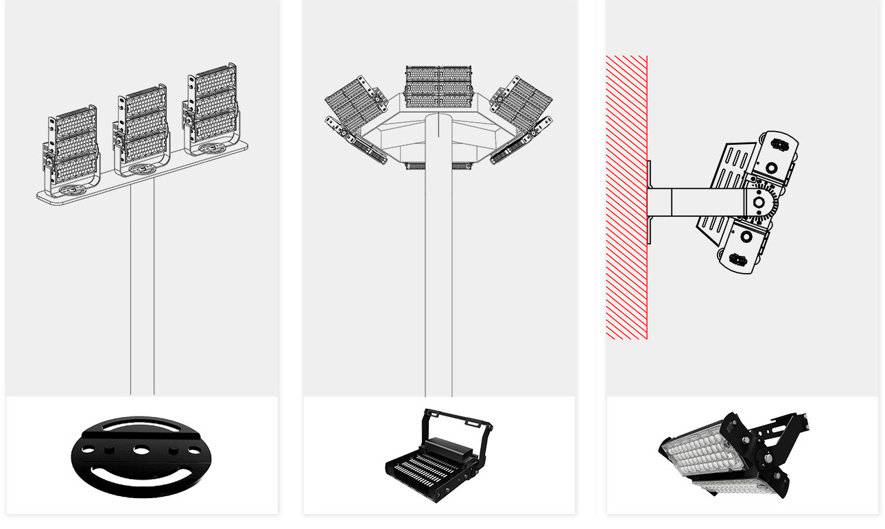 1200W LED Stadium Sports Light,Rotatable Modular,150Lm/W,180,000 Lumens,IP66,High Mast Light,Floodligh