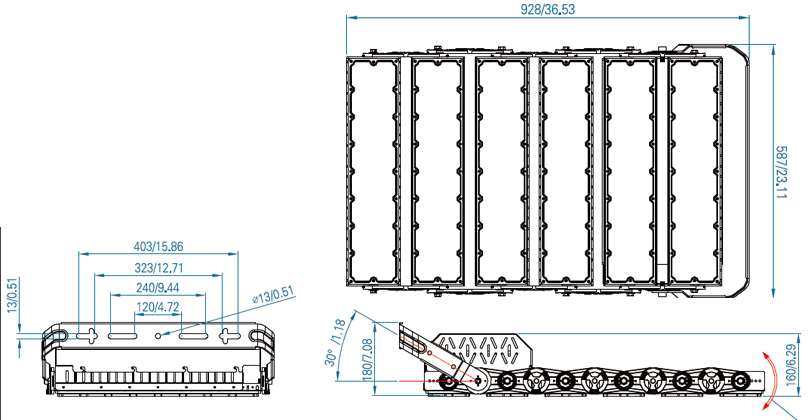 1500W LED Stadium Sports High Mast Floodlight 