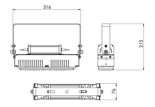 Modular Design 50W LED Flood Light For Tunnel Lighting 150Lm/W