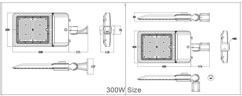 300W LED Parking Lot