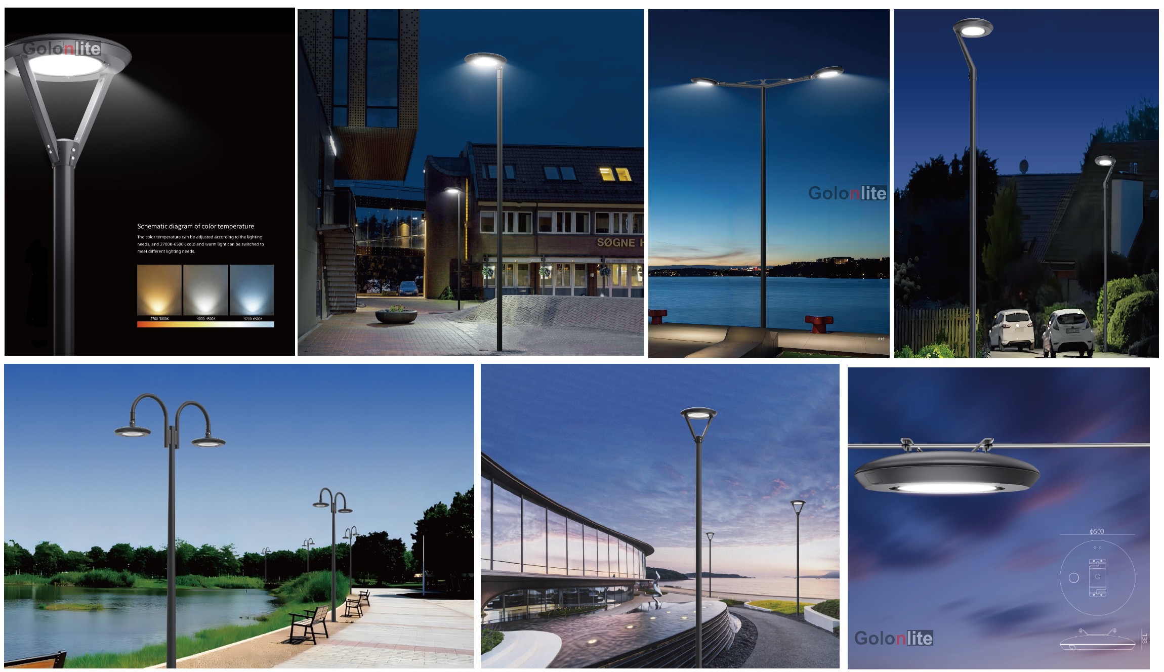 50W LED Garden Pole Light 7500Lm Outdoor Landscape Light