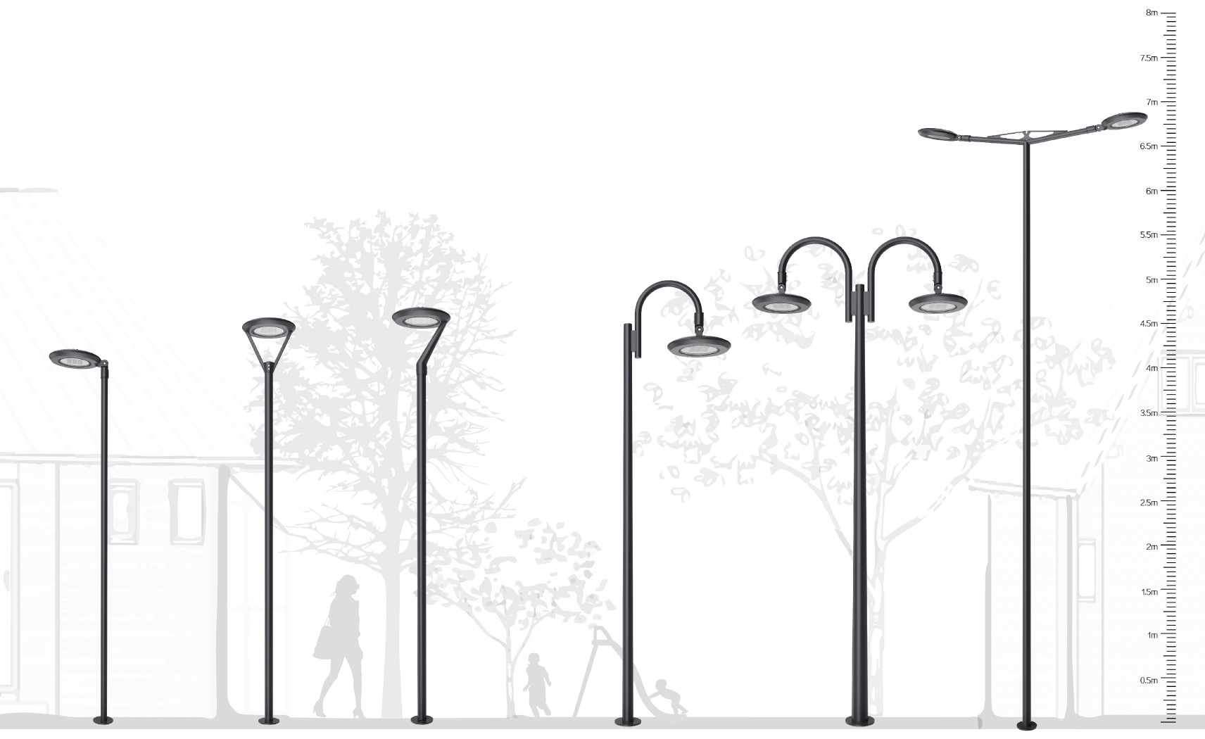 50W LED Garden Pole Light 7500Lm Outdoor Landscape Light