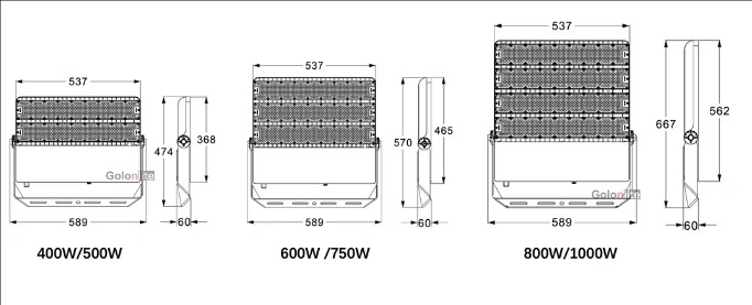 500W LED Industrial Light For Sports Light 1000W