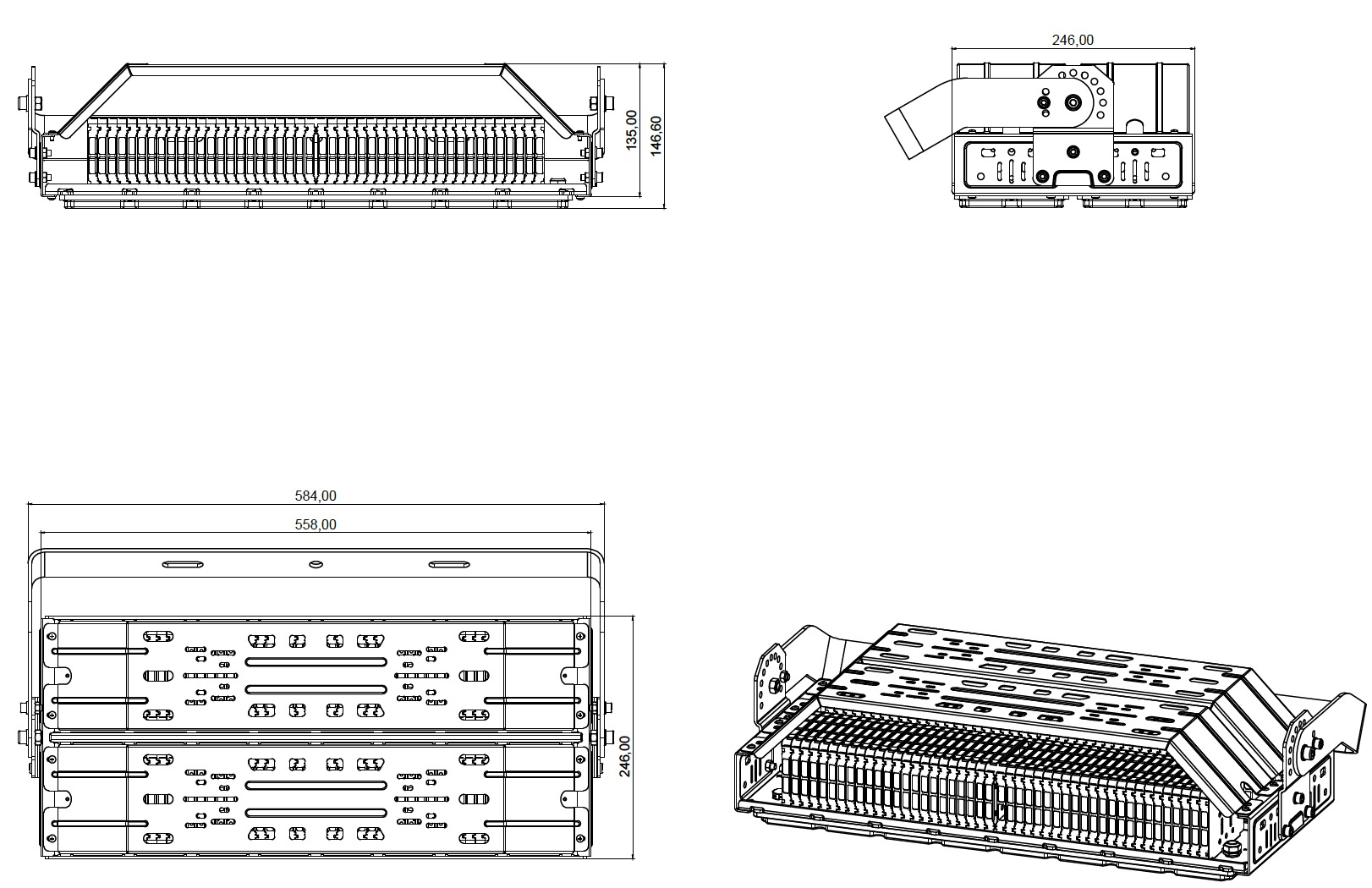 500W LED Flood Light For Pickleball Court Light 480W