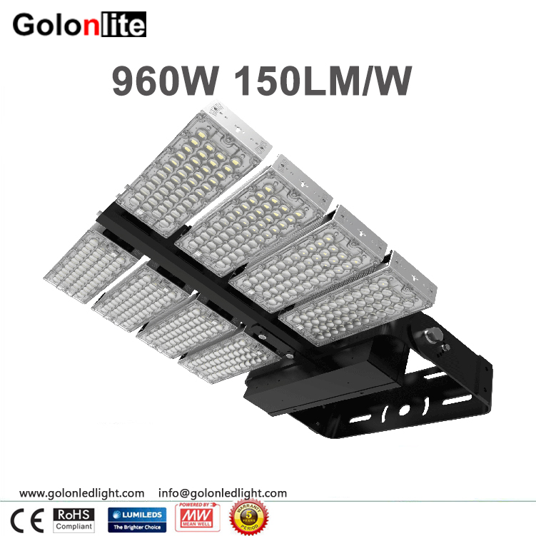 960W Rotatable Module LED Flood Light 153600LM For Sports Lighting