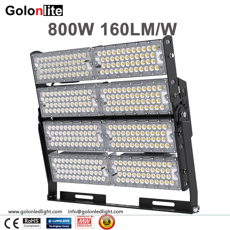 Soccer Field Light 800W LED Stadium Lights 160LM/W LED Football Floodlights Replacement 2600W HID