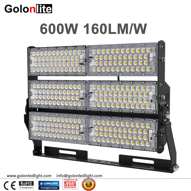 600W LED Flood Light 160LM/W Stadium High Mast Light For Soccer Field Lighting