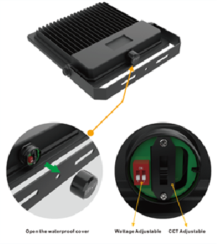 Wattage & CCT Selectable LED Flood Light From Golon